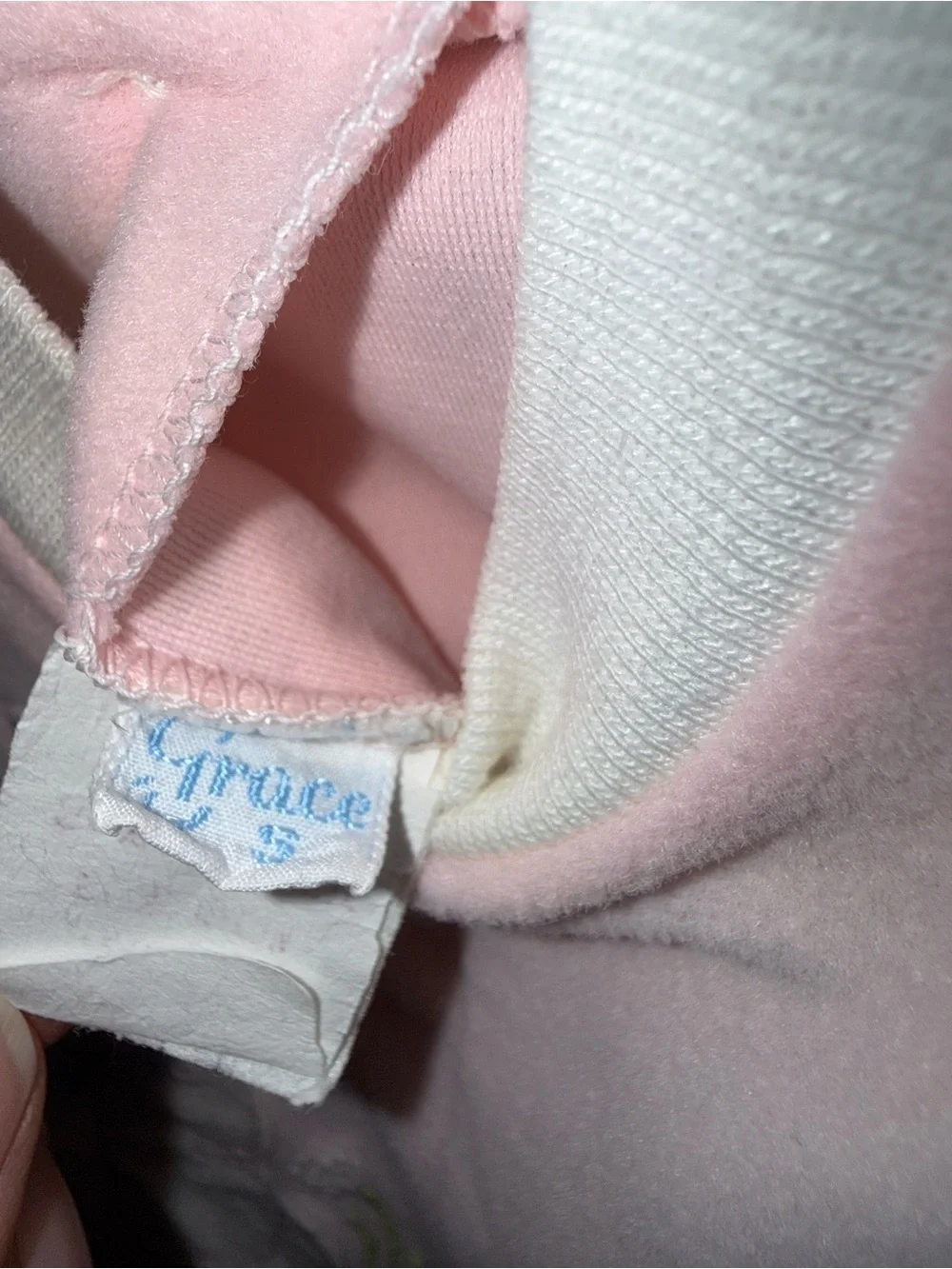 VTG 6 mos Infant Baby Girl Sleep N Play Bunny Pink One Piece Nostalgic Newborn